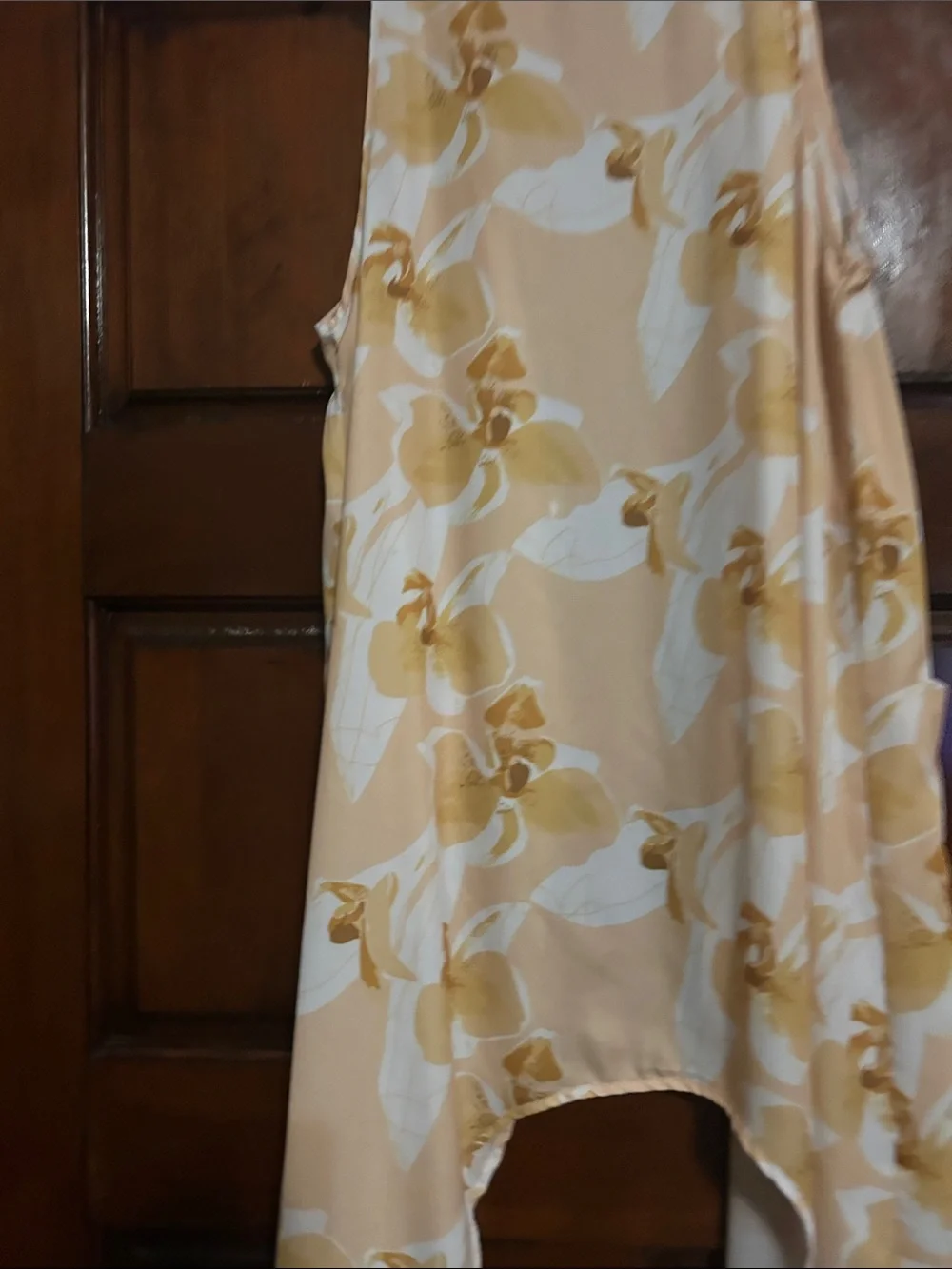 Lightweight Floral Print Scarf Vest - Cream & Gold